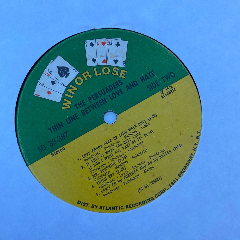 Vinyl Record Vintage 70’s the persuaders thin line between love and hate